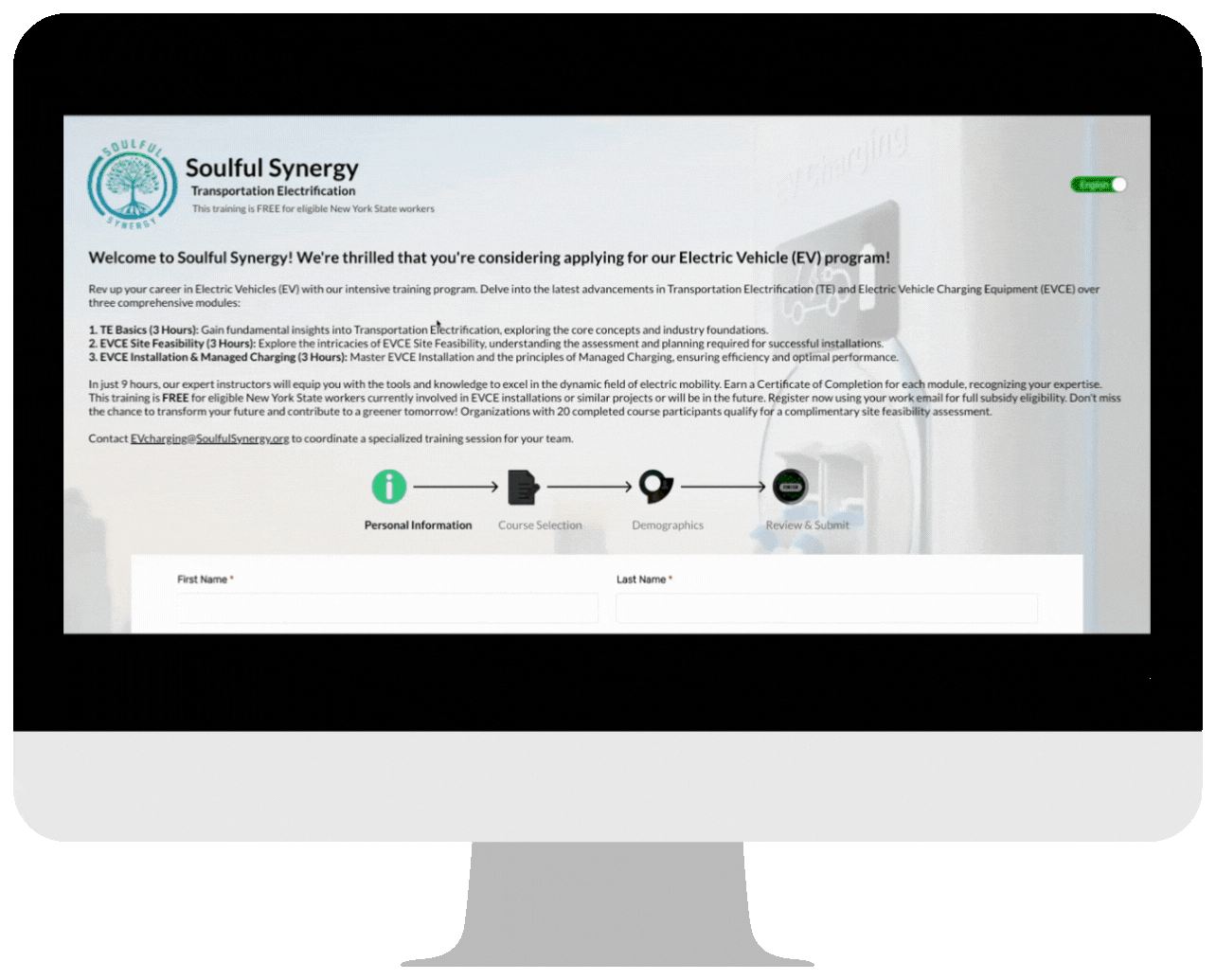 Soulful Synergy EV program application built by LIFE3