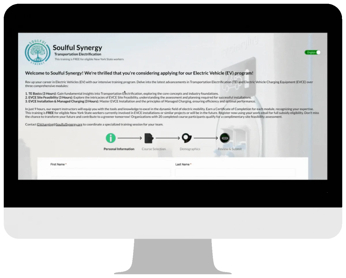 Soulful Synergy EV program application built by LIFE3